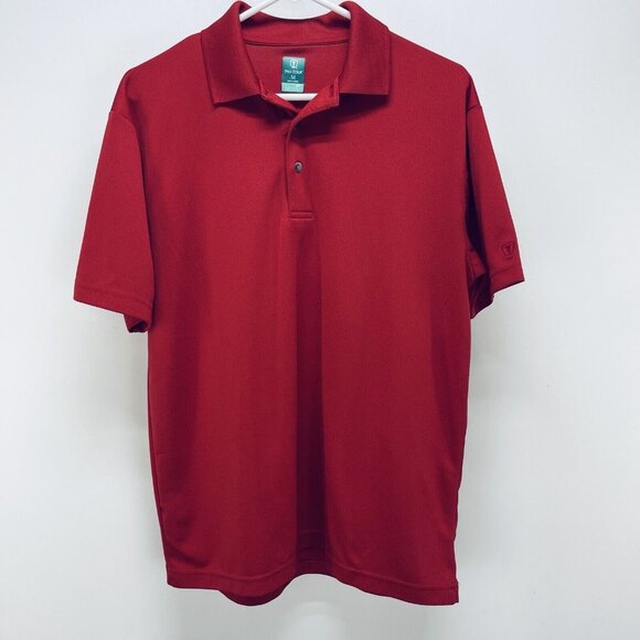 Pro Tour Air Play Shirt Size M Men's Red Short Sleeve Polyester Knit Golf Polo - Picture 2 of 10